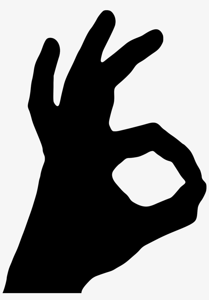 1 Of 4free Shipping Ok Hand Gesture Wall Art Vinyl - 0 Hand Sign, transparent png #206897