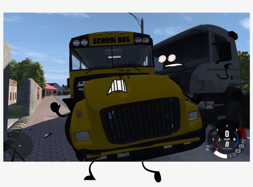 School Bus Crashed With Truck Picture - Commercial Vehicle, transparent png #206923