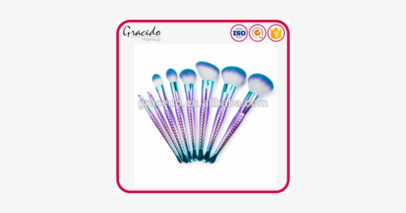 8pcs Fish Scales Shape Mermaid Tail Colorful Synthetic - Makeup Brush, transparent png #207603