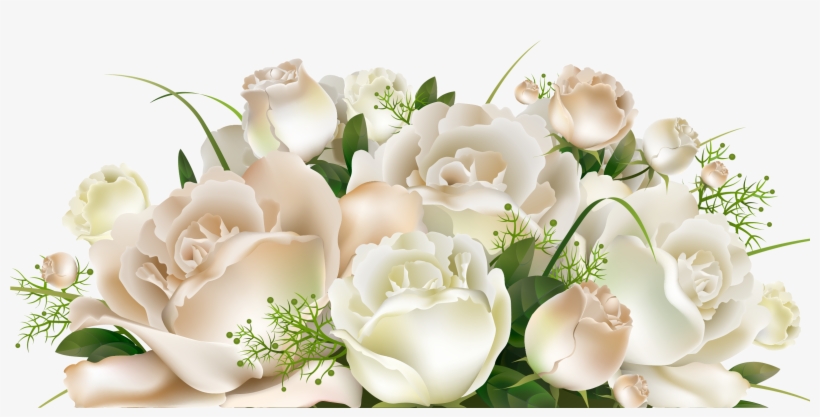 White Rose Bunch - Transparent Background White Roses Png, transparent png #207867