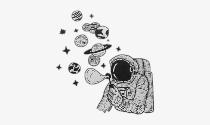 Collection Of Free Astronaut Drawing Galaxy Download - Doodle Stickers Tumblr Astronauta, transparent png #207944