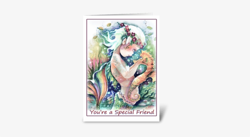 Special Friend Greeting Greeting Card - Baby Mermaid Art, transparent png #208375
