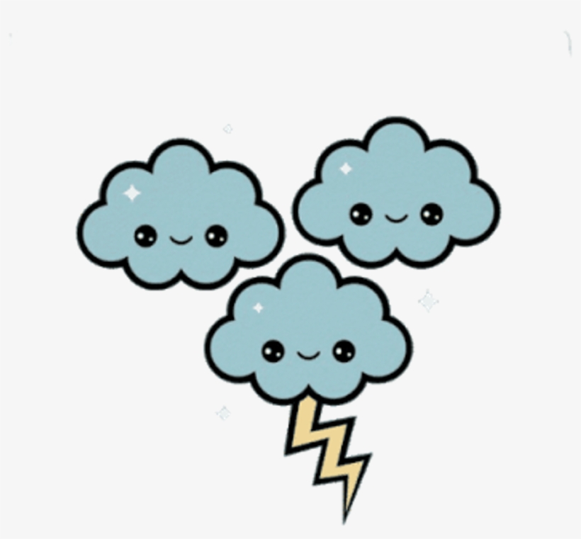 Cloud Clipart Kawaii - Cute Thundercloud, transparent png #209528
