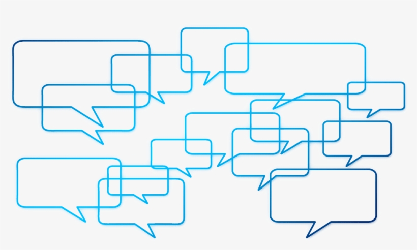 Light And Dark Blue Speech Bubbles In A Cluster - Social Media Optimization, transparent png #209829