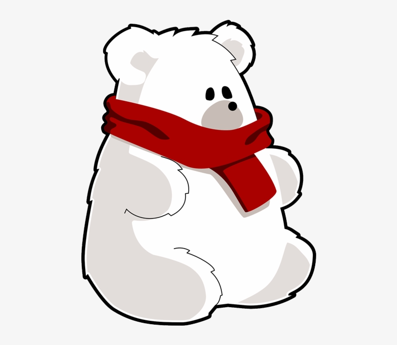 Polar Bear, Ice Bear, Bear, Scarf, Toy, Cold - Polar Bear With Scarf, transparent png #209871