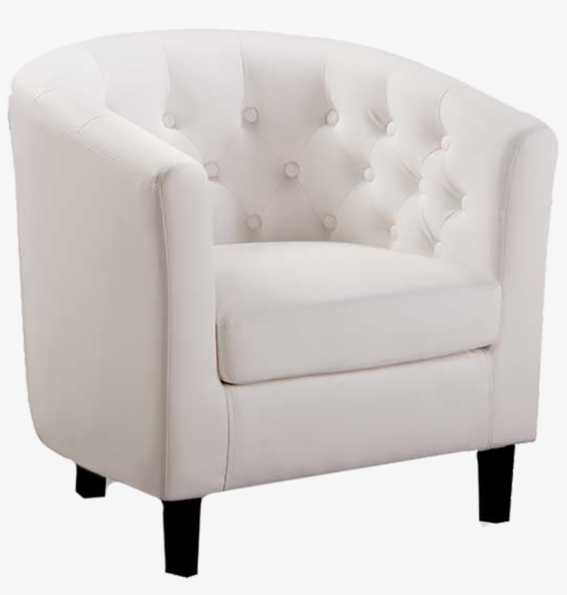Jeffrey White Leather Chair, transparent png #209995