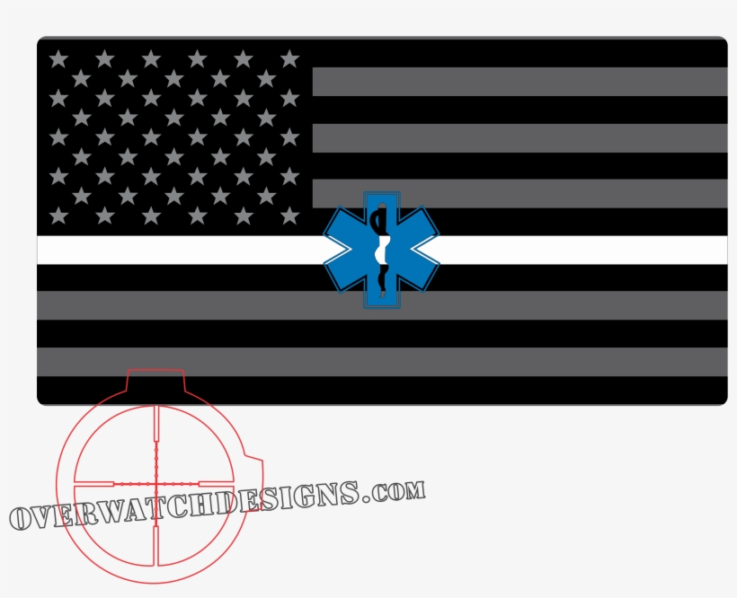 Thin White Line Flag Sticker By Overwatch Designs At - Charred Wood American Flag, transparent png #2000278