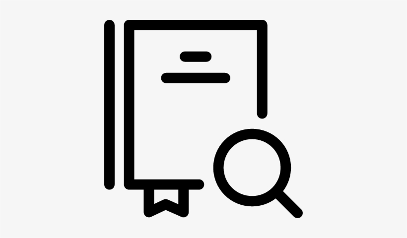 Book And Magnifying Glass Vector - Book With Magnifying Glass Icon, transparent png #2000684