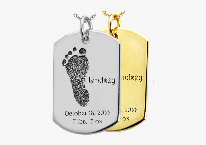 Wholesale Baby Foot-print On Dog Tag Flat Charm In - Dog Tag Necklace With Sons Name, transparent png #2002315