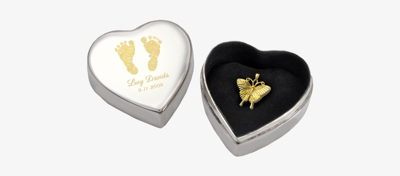Custom Baby Feet Heart Box - Baby Urn For Ashes Butterfly, transparent png #2002562