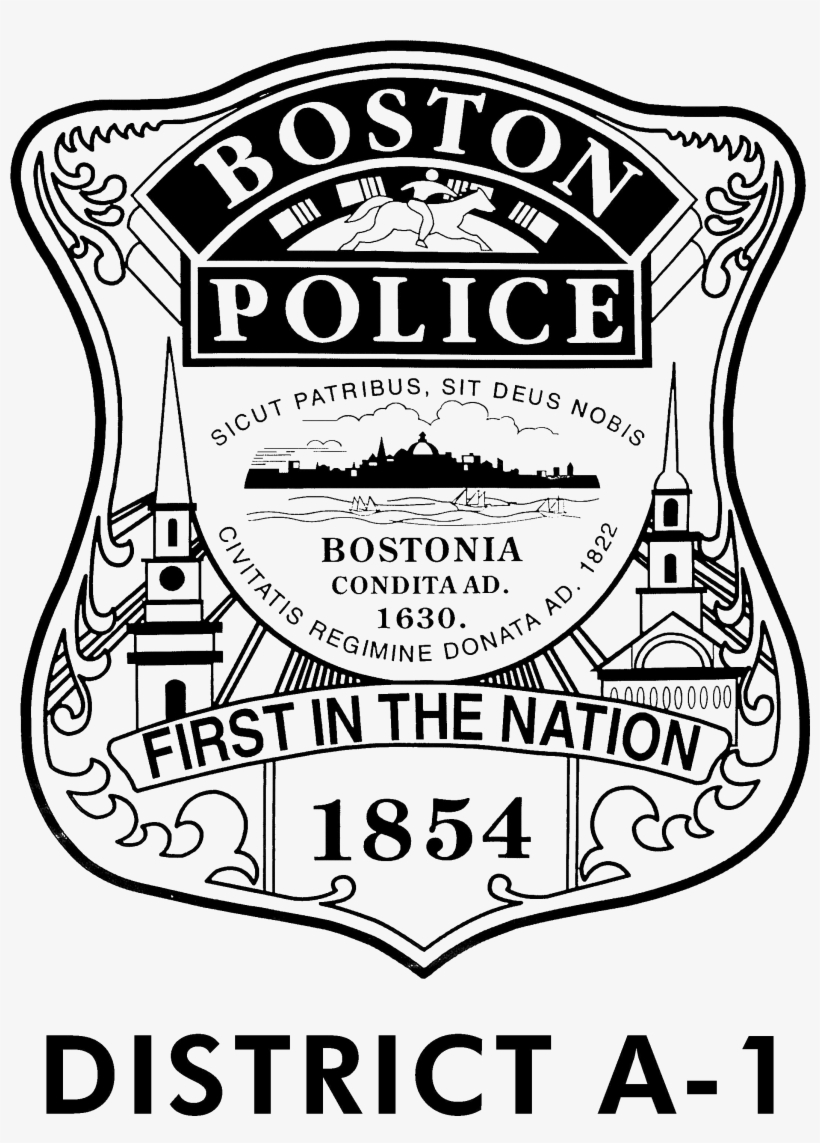 Bpd Logo District A-1 Clear - Boston Police Badge Logo, transparent png #2003004