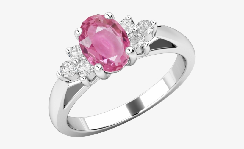 A Timeless Pink Sapphire & Diamond Ring In 18ct White - Purely Diamonds 0.11ct Pink Sapphire & Diamond, transparent png #2003248