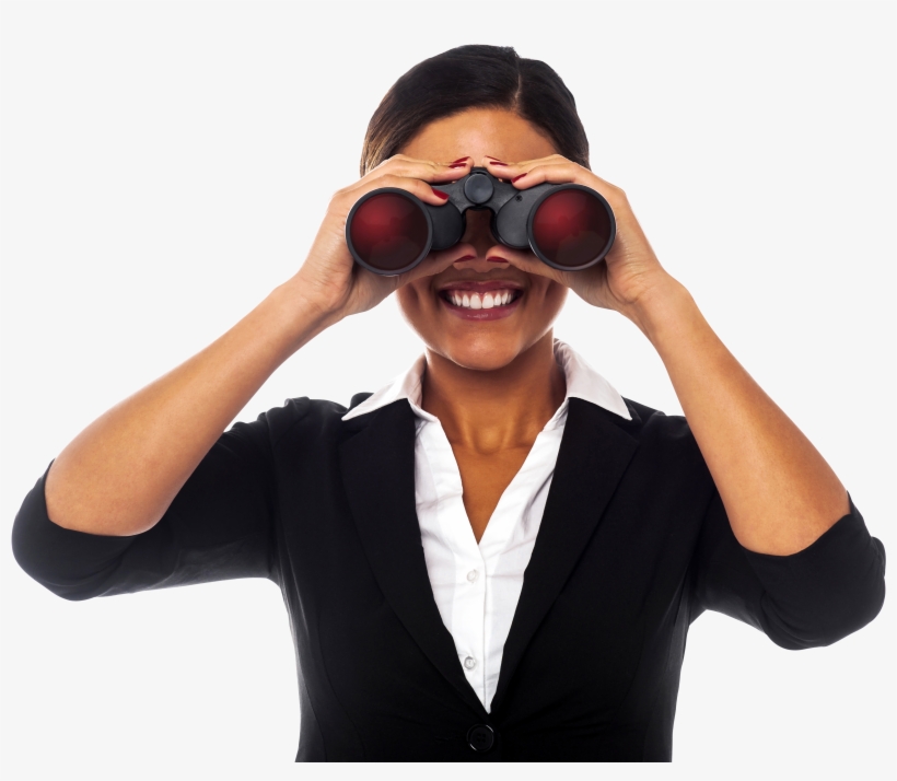 Women Holding Binoculars Png Image - Looking Through Binoculars Png, transparent png #2003662