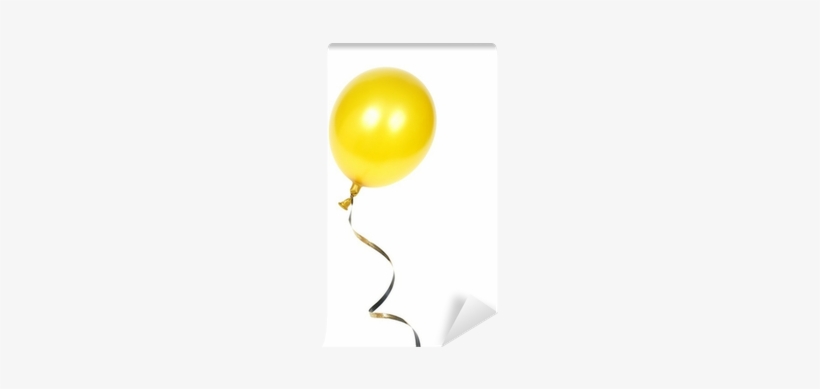 Yellow Balloon With Ribbon Isolated On White Background - Balloon, transparent png #2004727