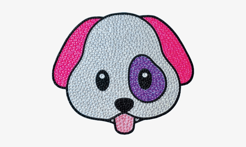 Picture Of Emoji Dog Rhinestone Decals - Iscream Crazy Face Emoji Removable Rhinestone Decal, transparent png #2004894