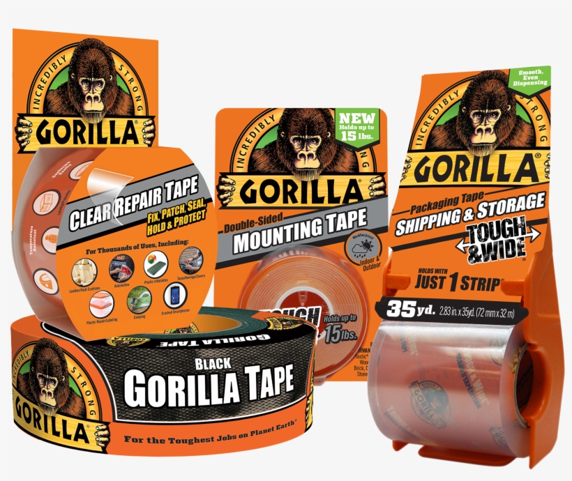 Tapes - Gorilla Packaging Tape Tough & Wide With Dispenser,, transparent png #2004992