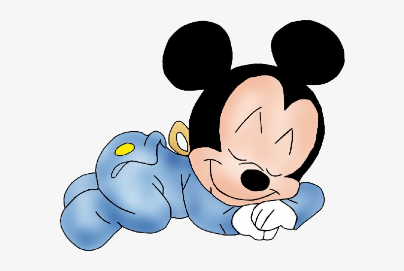Baby Mickey Mouse Sleeping In Blue Pyjamas - Sleeping Baby No Background, transparent png #2004994
