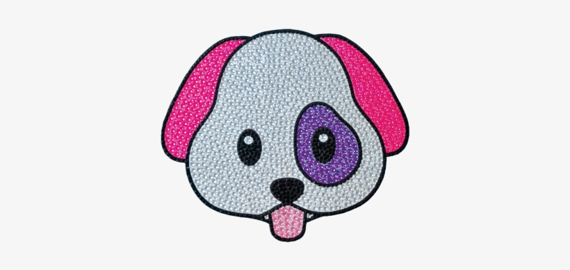 Emoji Dog Rhinestone Decals - Iscream Crazy Face Emoji Removable Rhinestone Decal, transparent png #2005293