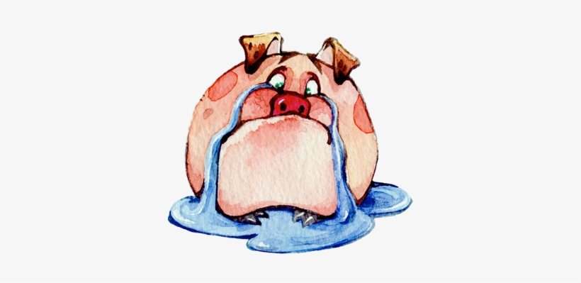 Watercolor Piggies Messages Sticker-8 - Cartoon, transparent png #2005324