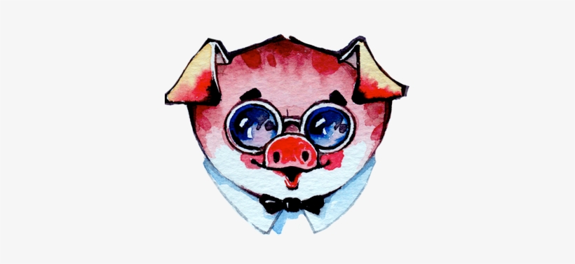 Watercolor Piggies Messages Sticker-6 - Cartoon, transparent png #2005357