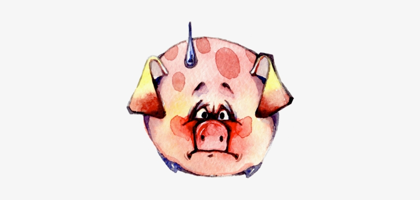 Watercolor Piggies Messages Sticker-4 - Domestic Pig, transparent png #2005381