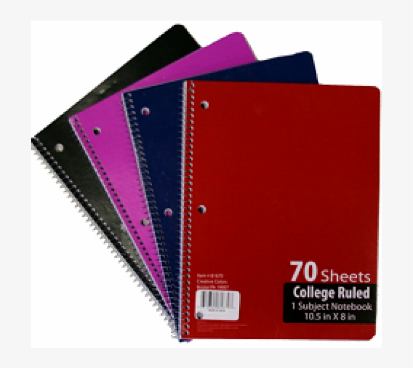 College Ruled Notebooks Set Of 4 - Black - Red - Magenta, transparent png #2005741