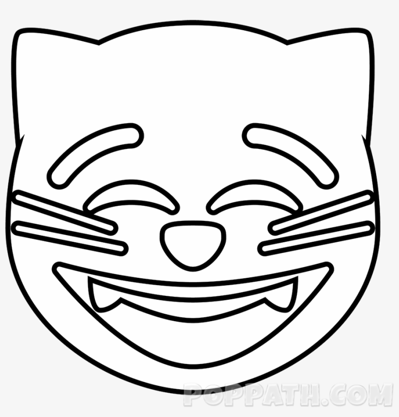 Start Coloring Your Emoji Now - Cat Emoji Drawing, transparent png #2006665