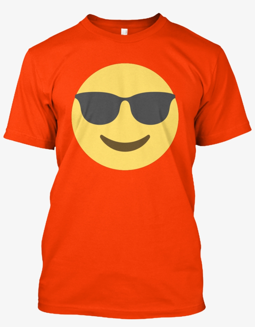 T Shirt Cool Sunglasses Emoji Smile Face Hanes Tagless - Beekeeper Shirt, transparent png #2007785