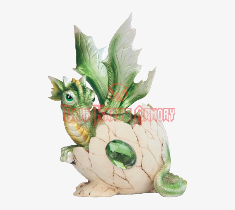 Newly Hatched Green Dragon Statue - Gsc 5.75 Inch Green Baby Dragon In Eggshell With Gem, transparent png #2010056