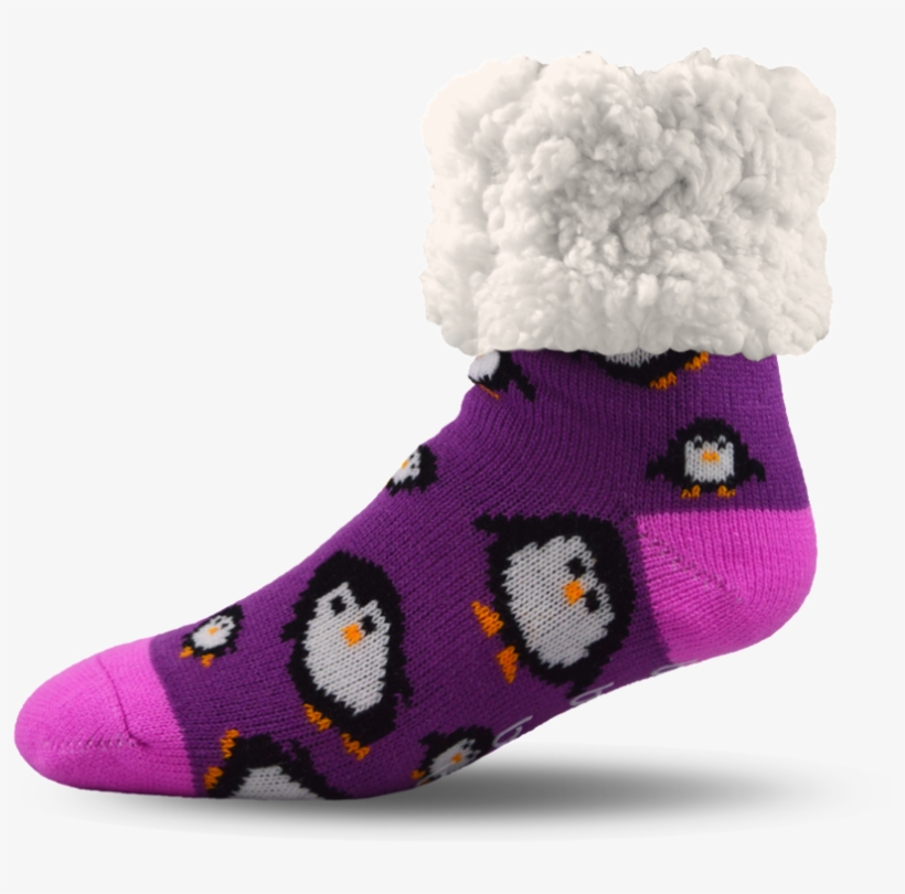 Purple Penguins - Sock, transparent png #2010462