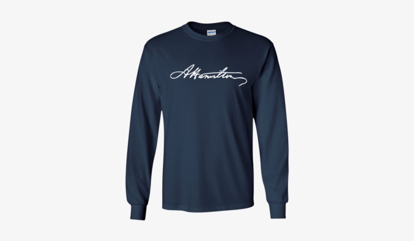Alexander Hamilton Signature T-shirt Ls Ultra Cotton - Alexander Hamilton Signature T-shirt Printed Crewneck, transparent png #2011516