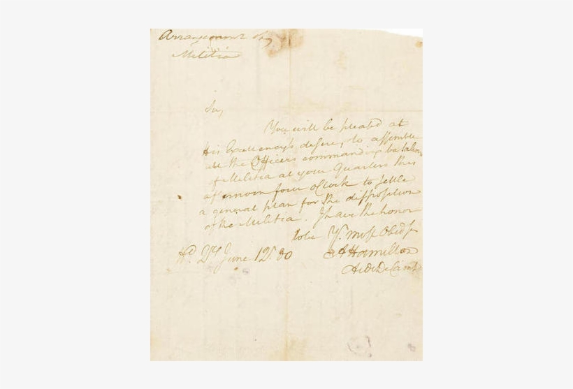 Autographed By Alexander Hamilton - Handwriting, transparent png #2011682