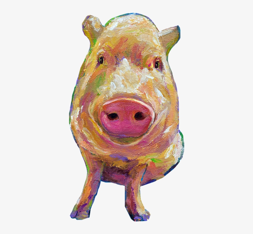 Click And Drag To Re-position The Image, If Desired - Colorful Pig Painting, transparent png #2012074