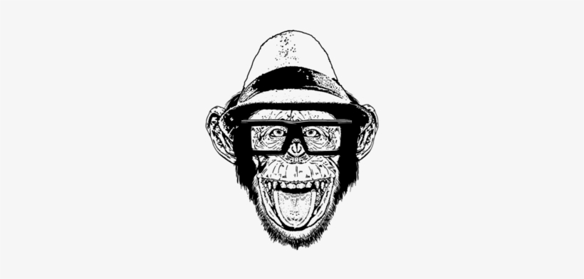 Hipster Chimp 3d Glasses- - Hipster Chimp, transparent png #2012396