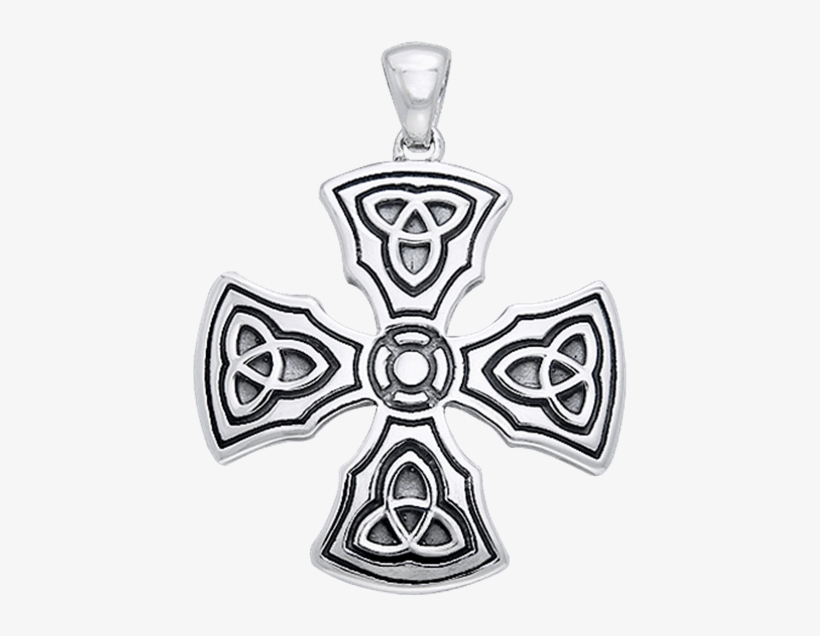White Bronze Celtic Templar Cross Pendant - Versace Circle, transparent png #2013657