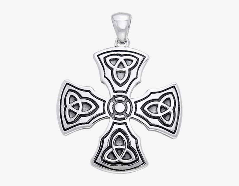 White Bronze Celtic Templar Cross Pendant - Versace Circle, transparent png #2013657