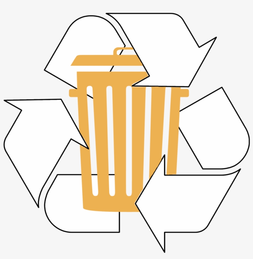 Trash And Recycling Symbol - White Recycle Sign Png, transparent png #2014553