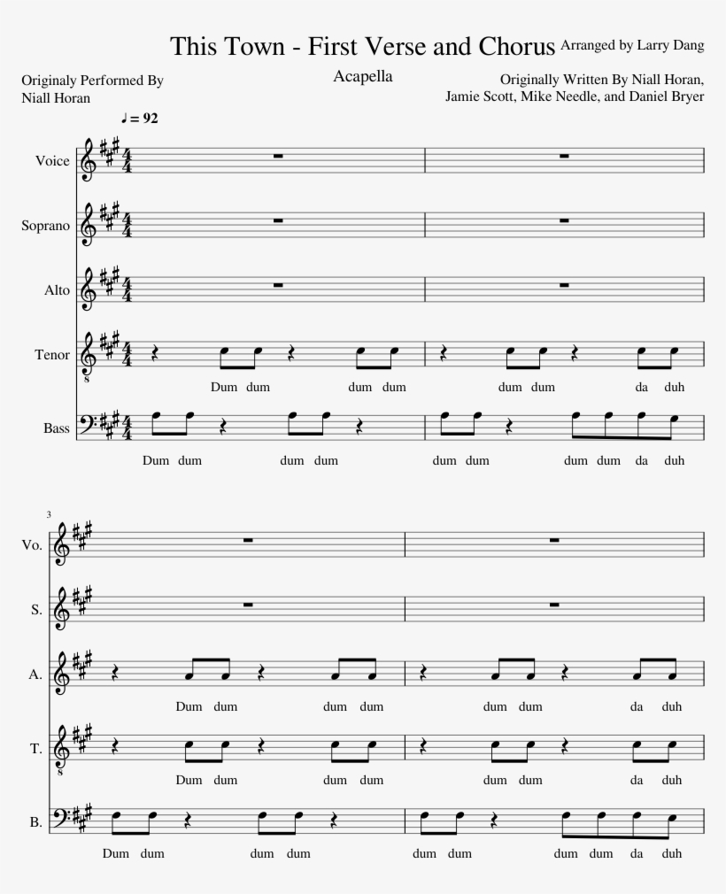 First Verse And Chorus Sheet Music Composed By Arranged - Sheet Music, transparent png #2015831