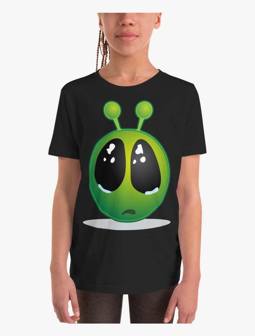 Karma Inc Apparel "sad Eye Alien Emoji" Youth T-shirt - Cartoon Animals With Big Eyes, transparent png #2016042