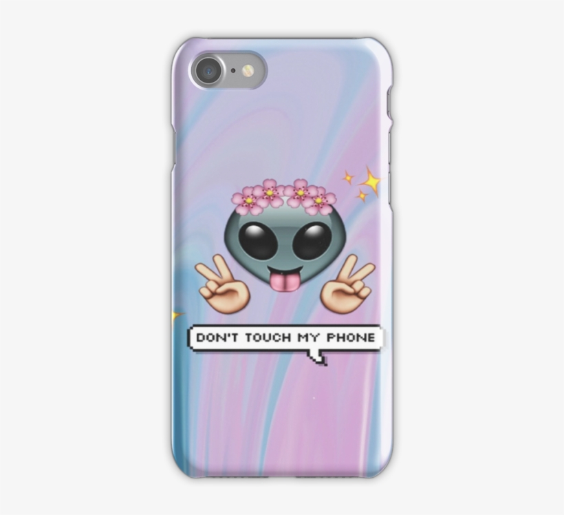 "alien Emoji In Flower Crown" Iphone Cases & Skins - Dont Touch My Phone, transparent png #2016273