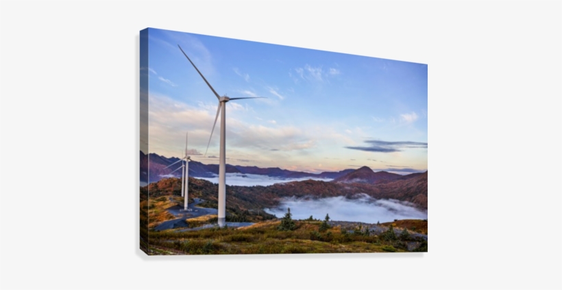 Wind Turbines With Low Fog Patches On Pillar Mountain, - Posterazzi Dpi12286492 Wind Turbines With Low Fog Patches, transparent png #2016552