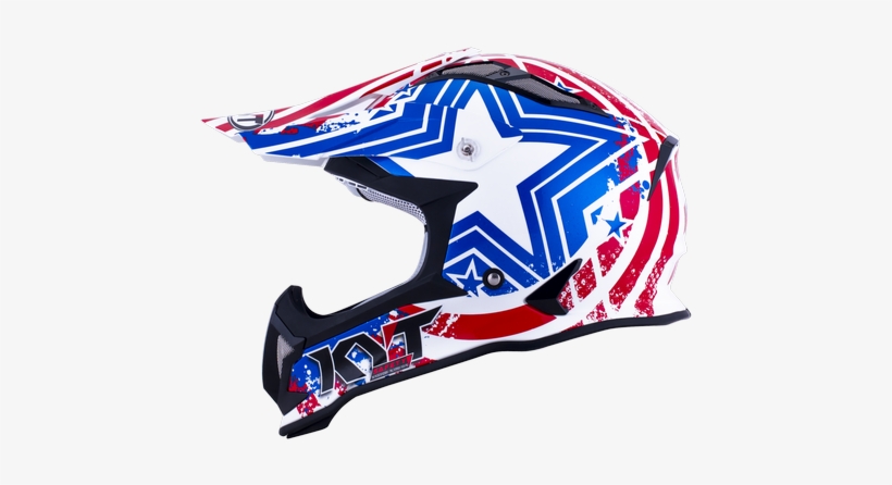 Prev - Kyt Strike Eagle Patriot Cross Helmet - White/blue/red, transparent png #2017133