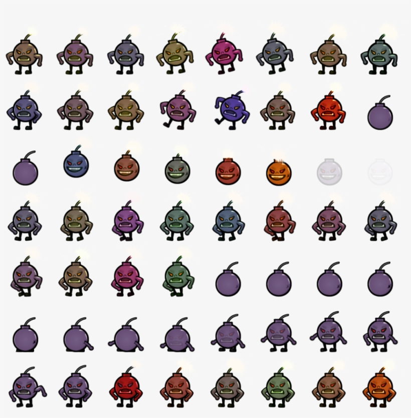 Walking Time Bomb - Bomb Walk Sprite Sheet, transparent png #2017361