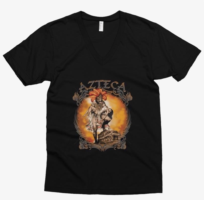 Aztec Warrior Carrying Woman V Neck T Shirt - Day Of The Dead Costume Hoodie Aztec Warrior Skull, transparent png #2017489