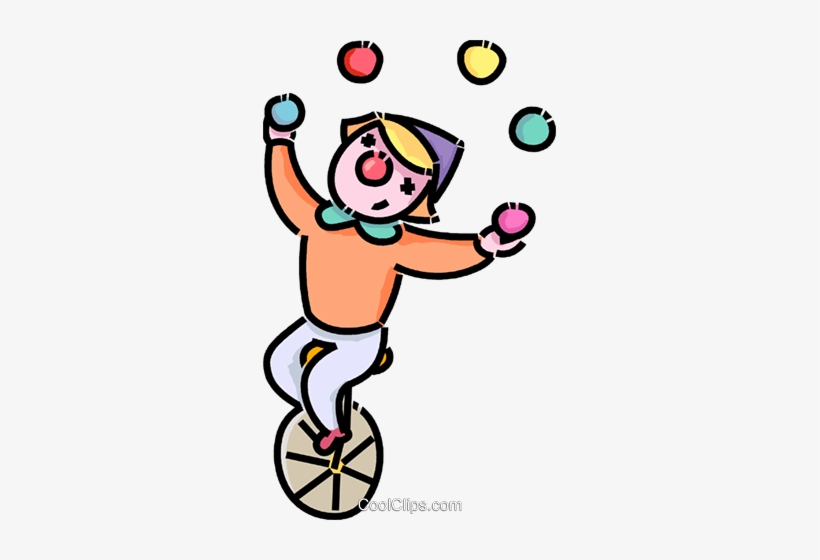 Clown Juggling On A Unicycle Royalty Free Vector Clip - Juggler Vector Png, transparent png #2017620
