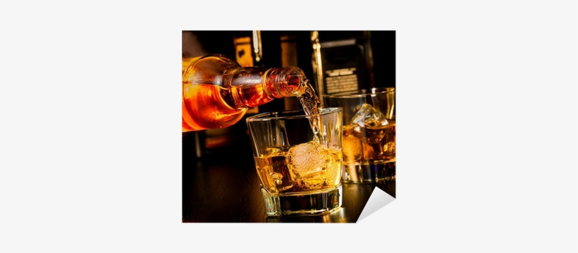 Barman Pouring Whiskey In Front Of Whiskey Glass And - Man Drink Whiskey, transparent png #2018781