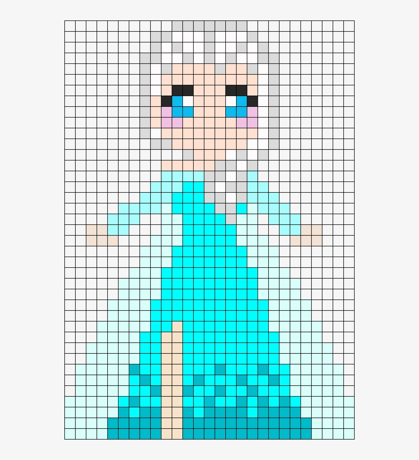 Frozen Cutie Elsa Perler Bead Pattern / Bead Sprite - Pixel Art Reine Des Neiges, transparent png #2020310