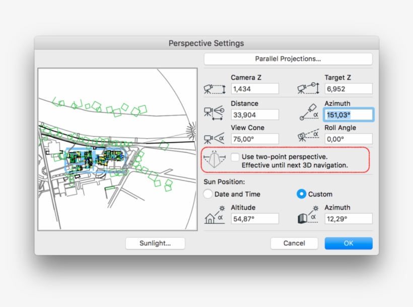 Two Point And Three Point Perspective - Perspective Settings Archicad, transparent png #2020519