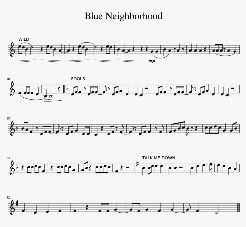 Blue Neighborhood Trilogy Troye Sivan - Havana Trumpet Sheet Music, transparent png #2020942