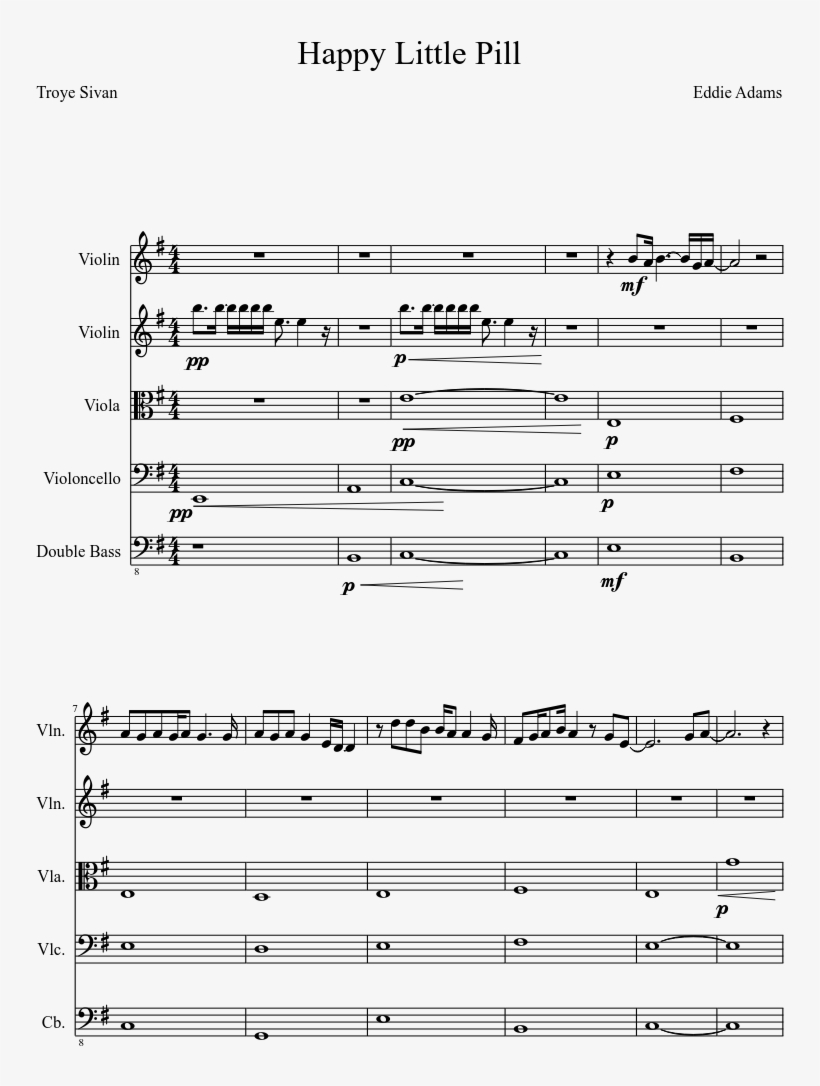 Happy Little Pill Sheet Music Composed By Eddie Adams - Majora's Mask Song Of Healing Cello, transparent png #2021143